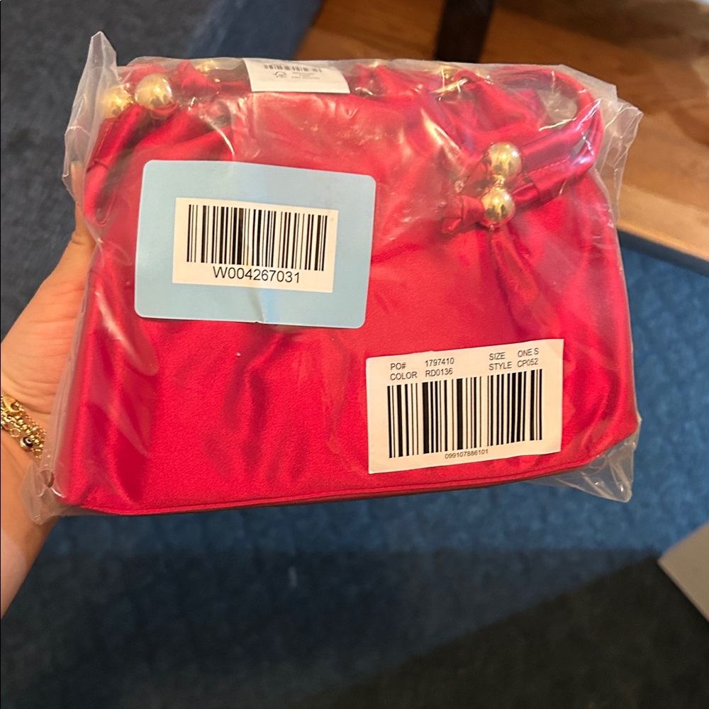 J.CREW Drawstring pouch bag in satin Radiant Ruby - Picture 8 of 8